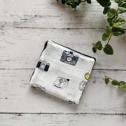 カメラ柄　ハーフハンカチ　ガーゼハンカチ　タオルハンカチ　ミニタオル　ダブルガーゼ　マイクロファイバー　名入れ　 3枚目の画像