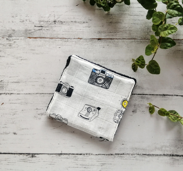 カメラ柄　ハーフハンカチ　ガーゼハンカチ　タオルハンカチ　ミニタオル　ダブルガーゼ　マイクロファイバー　名入れ　 3枚目の画像