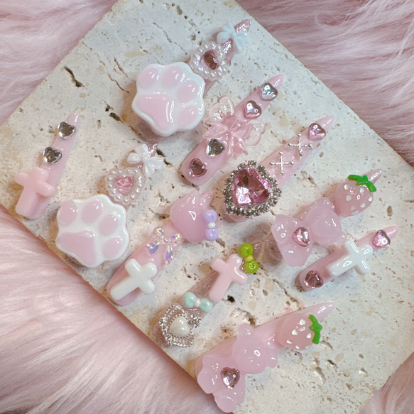 オーダー用』ネイルチップ ロングネイル キッズネイル コギャル