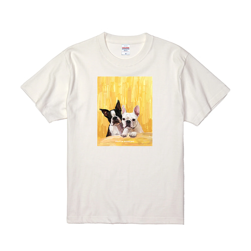 フレンチブルドッグ＆ボストンテリア Tシャツ アクリル 手描き風 洋服