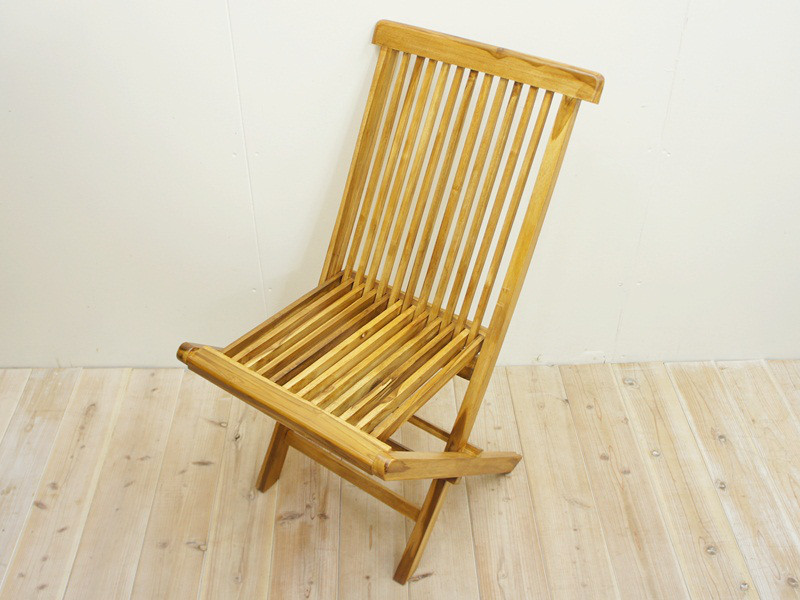 チーク無垢材 二人掛け 折りたたみガーデンチェア 椅子 木製いす 天然木イス