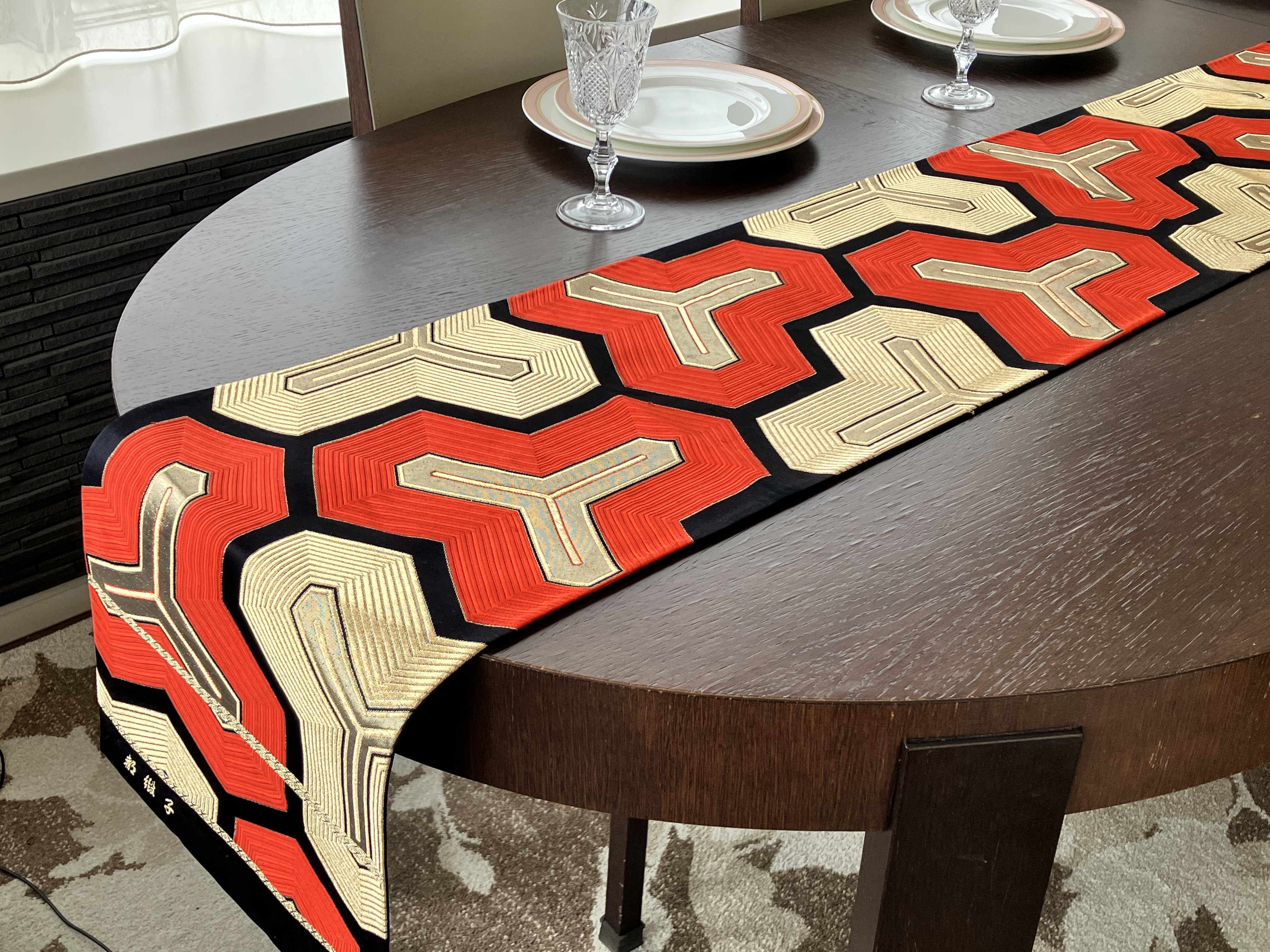 A717高級‼️ひな祭り‼️袋帯テーブルランナー2m17cm