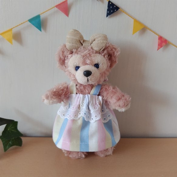 シェリーメイ ピンクのストライプドレスぬいぐるみ シェリーメイ