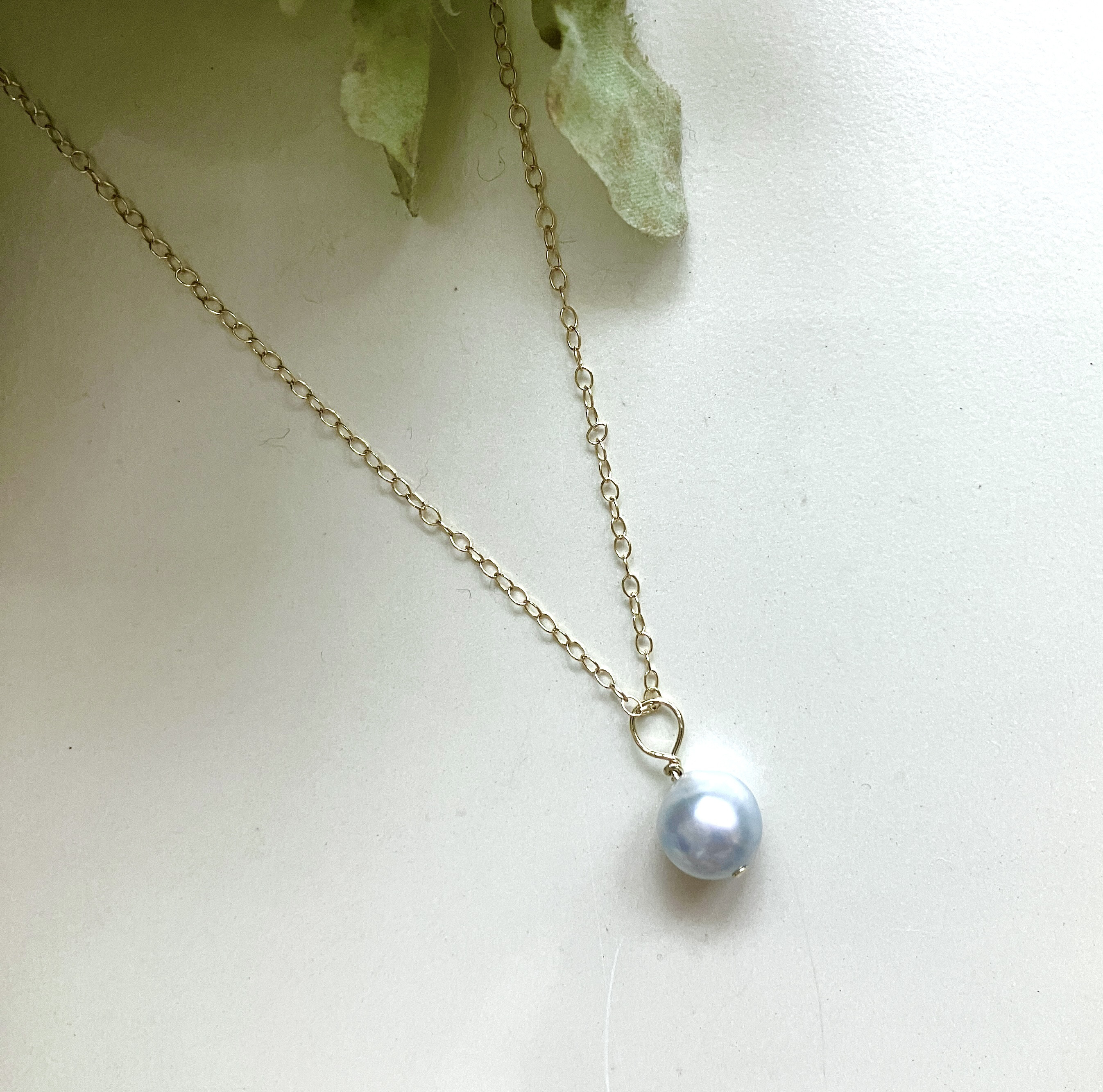 【数量限定】14kgf pearl アコヤ雫バロック(ネックレス）ライトブルー