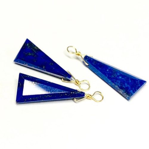 天然石チャーム】ラピスラズリ トライアングル 1個 14kgf/Silver925