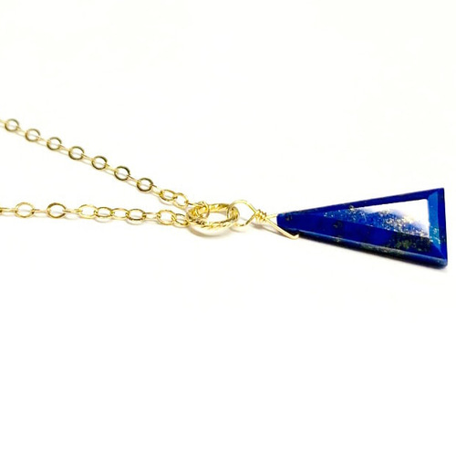 天然石チャーム】ラピスラズリ トライアングル 1個 14kgf/Silver925