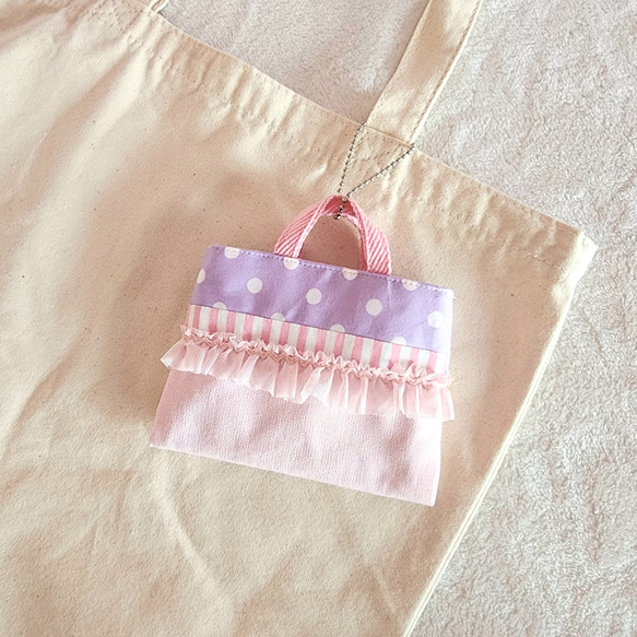 幼兒園和學校入學用品的微型課程包粉紅色x紫色 第1張的照片