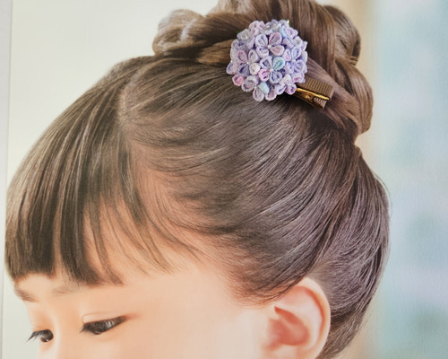 4色から選べる】6月の誕生花・こんもり紫陽花ヘアクリップ 浴衣