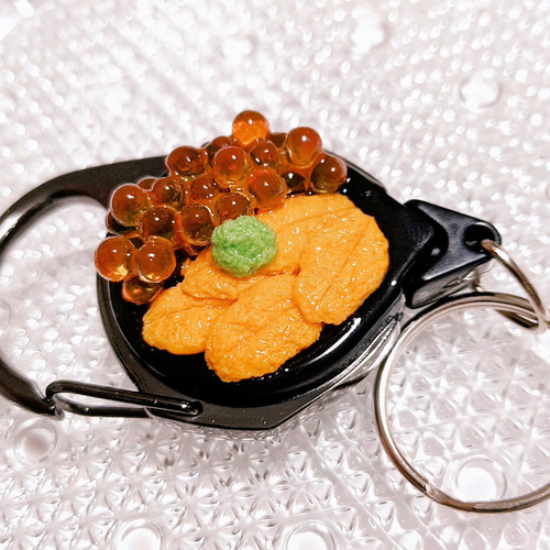 こだわりシリーズ】うにいくらのリールキーホルダー フェイクフード