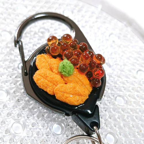 こだわりシリーズ】うにいくらのリールキーホルダー フェイクフード