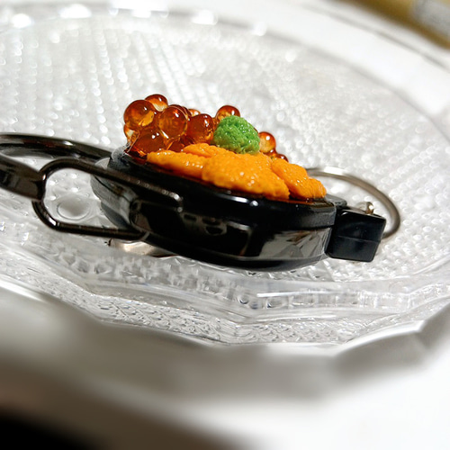 こだわりシリーズ】うにいくらのリールキーホルダー フェイクフード