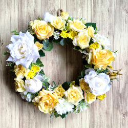 最終sale❤️白ポインセチアとキーオーナメントのクリスマスリース