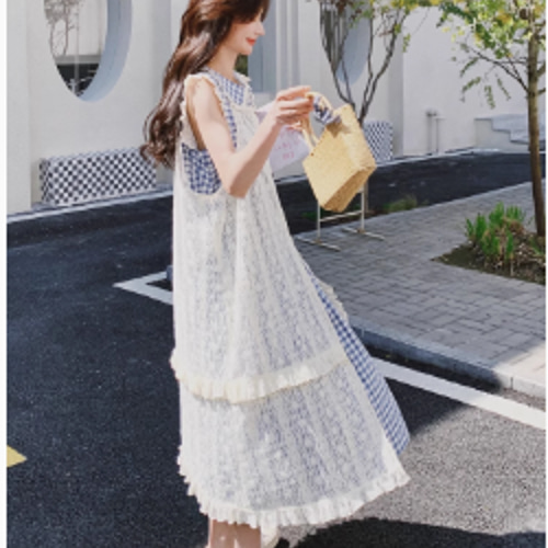 フレッシュレースブラウスセットアップ女2025夏新作優しい雰囲気の