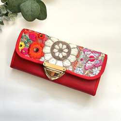 コロンっとかわいい ミニ財布 インド刺繍リボン お財布ショルダーにも