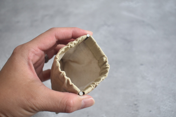 バネポーチ・しかくミニ(10㎝バネ)/ウェザークロス 7枚目の画像