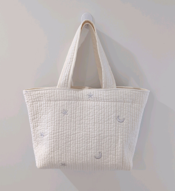 専用商品 ヌビ ランチトートLサイズ✱ハート✱ムーンスター✱ハンドメイド ✱受注制作✱ヌビバッグ Lサイズ/ヌビトートバッグ/ ランチ