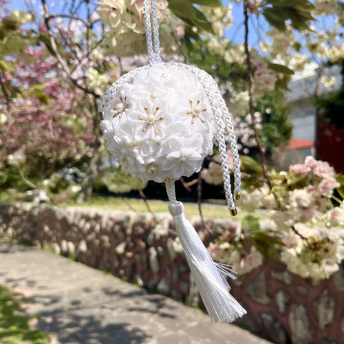 アンティーク　リモージュ　フラワー　ブーケ ボール flower ball bouquetオーダーメイド】総つまみ細工✴︎ボール