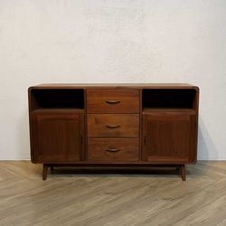 アンティーク調 モールガラスキャビネット 昭和レトロ 水屋 すりガラス