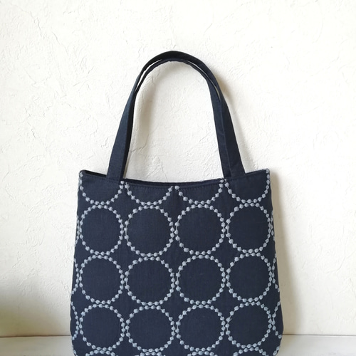 SALE ☆ミナペルホネンforest tile, tambourine のミニバッグ/navy