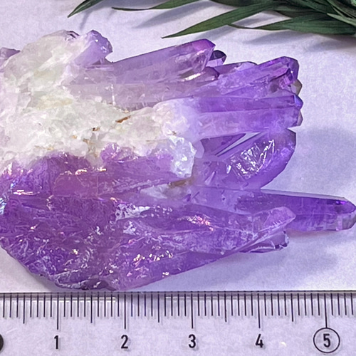 七色の夢✨ パープル オーラ水晶 クリスタル クラスター 原石 天然石