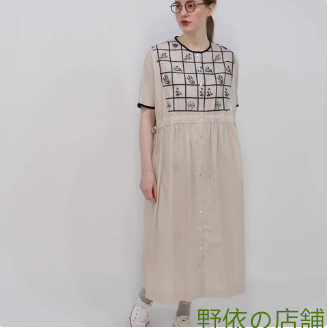 日系2025夏新型元D文芸範刺繍ファッション洋風着痩せ大気爆着ワンピース