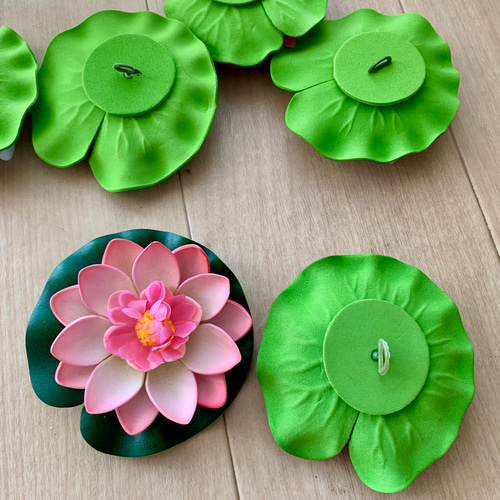 6個セット造花 人工花 蓮 蓮の花 睡蓮 人工蓮 おしゃれ 直径10cm 中庭