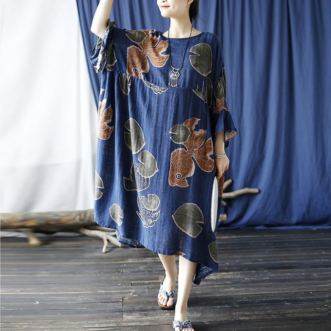 綿麻 お洒落なワンピース