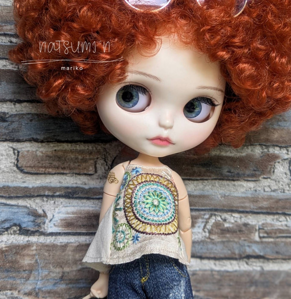 ✢インド刺繍リボン✺ベアトップ✢　ブライス　ブライスアウトフィット　アイシードール 10枚目の画像