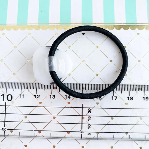 2259】ぷっくりシマエナガちゃんのヘアゴム(A) ゴム接着済み ヘアゴム