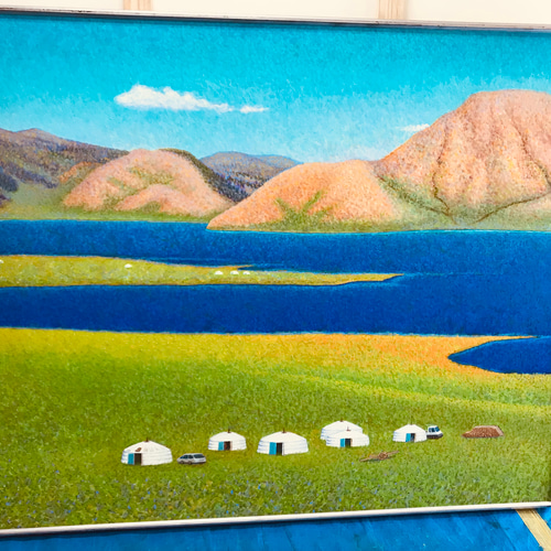 「故郷の羊」　手描き　油絵　風景画　原画　油彩画 楽天市場】手描き 油絵 絵画 額入り 油彩 F4サイズ 新屋敷一平