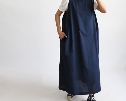 夏SALE 125cm ギマ擬麻コットン 脇下タック入 ロング