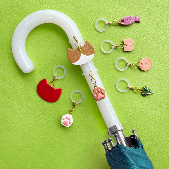 にゃんこチャーム55〜72（キーホルダー, 革, レザー, キジトラ, ハチワレ, ベージュ猫, 薄茶猫, ねこギフト） 11枚目の画像