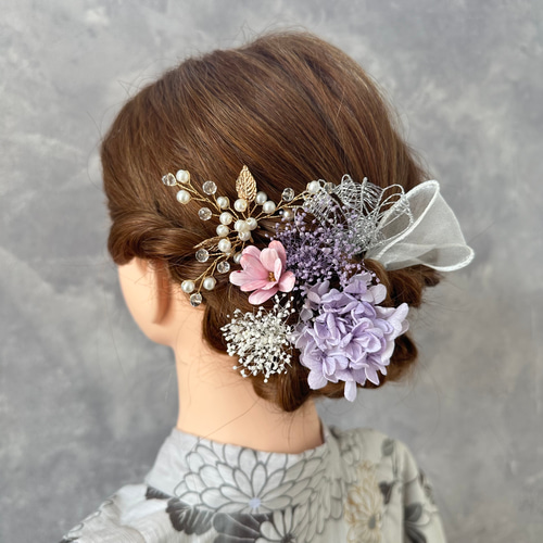 選べる5色から 浴衣髪飾り 和装 成人式 ヘアピン plum 通販 19323196