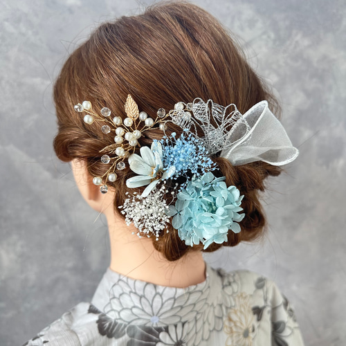 選べる5色から 浴衣髪飾り 和装 成人式 ヘアピン plum 通販 19323196