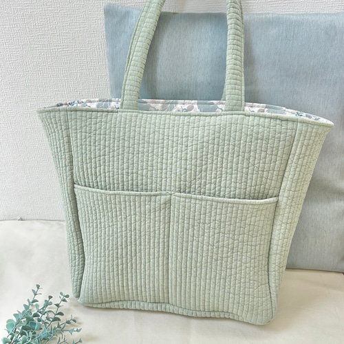 パステルポピーのヌビバッグ♪ファスナータイプ大きめ肩掛け♪正面