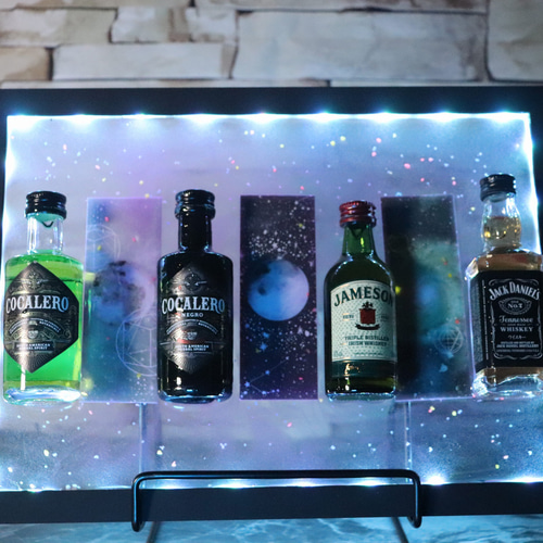 インテリア ハンドメイド レジンアート ミニチュアボトルディスプレイ