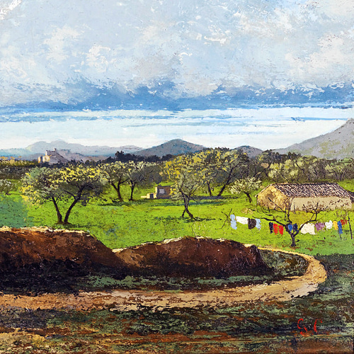 果樹園の風景画 A4 フランスのアート 絵画 ARTE 通販 19323440