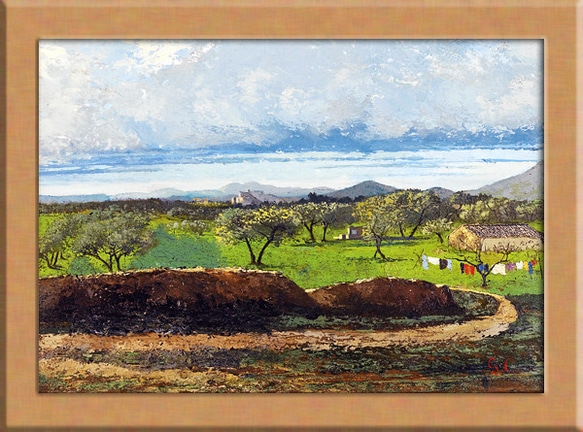果樹園の風景画 A4 フランスのアート 絵画 ARTE 通販 19323440