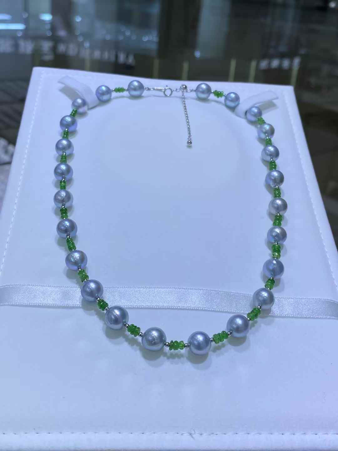 【高級】あこや真珠　一連ネックレスs925　3514