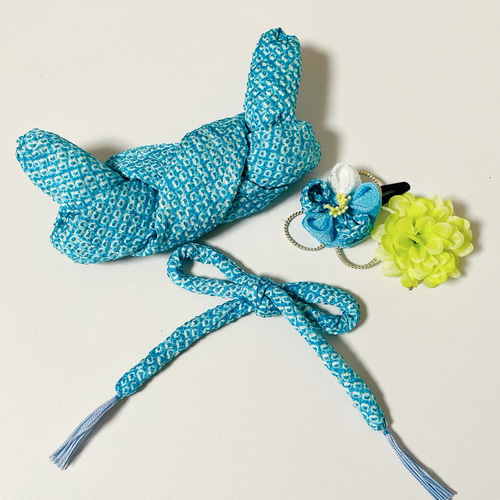 日本髪（鹿の子・ちんころセット）水色 和装小物（帯・半襟） T☆room