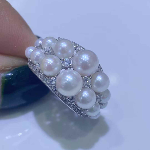 高級】あこや真珠 リングs925 指輪・リング パール大好き(購入前に  