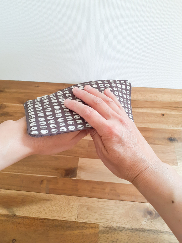 ハンカチ 〖 コーヒー mini 〗男性 父の日 退職 お礼 誕生日 記念日 ギフト プレゼント 贈り物 ハーフサイズ 2枚目の画像