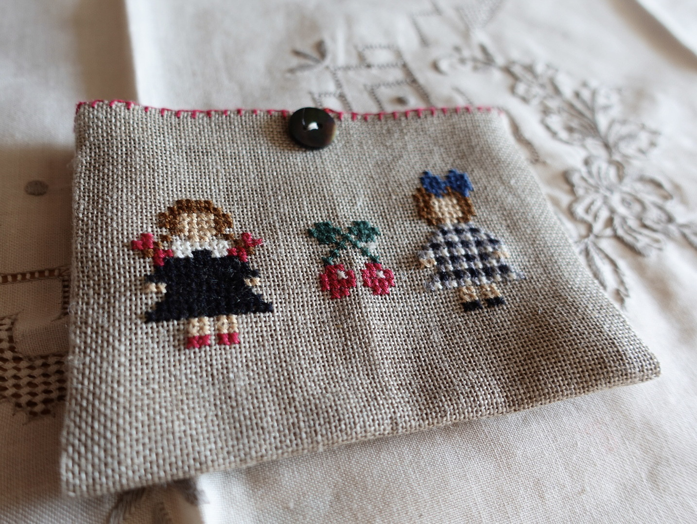 女の子のパスケース 刺繍キット