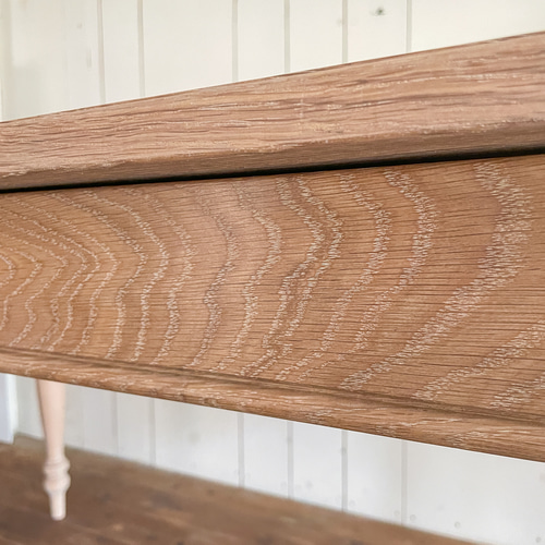 ホワイトオーク無垢材ダイニングテーブル 輸入住宅向けターンドレッグ