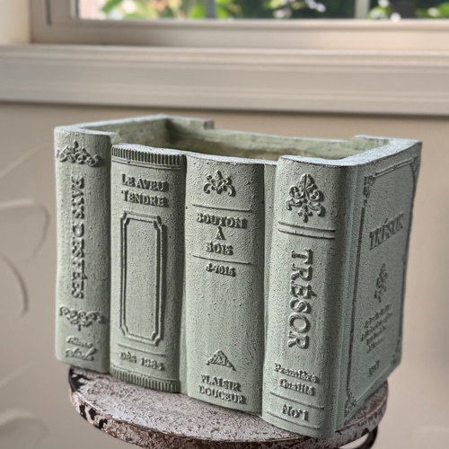 新作《BOOK 本型 陶器鉢 》ヴィンテージブック 観葉植物 多肉植物 寄せ