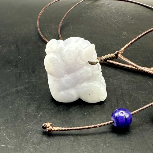 2025.5.16吉祥子象 糸魚川最上級ラベンダー翡翠 ネックレス