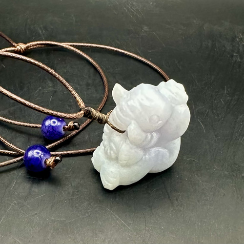 2025.5.16吉祥子象 糸魚川最上級ラベンダー翡翠 ネックレス