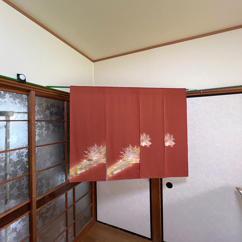 アンティークー暖簾ーのれんー着物リメイク！ 正絹 着物 リメイク 暖簾ーのれんー アンティーク｜Yahoo!フリマ