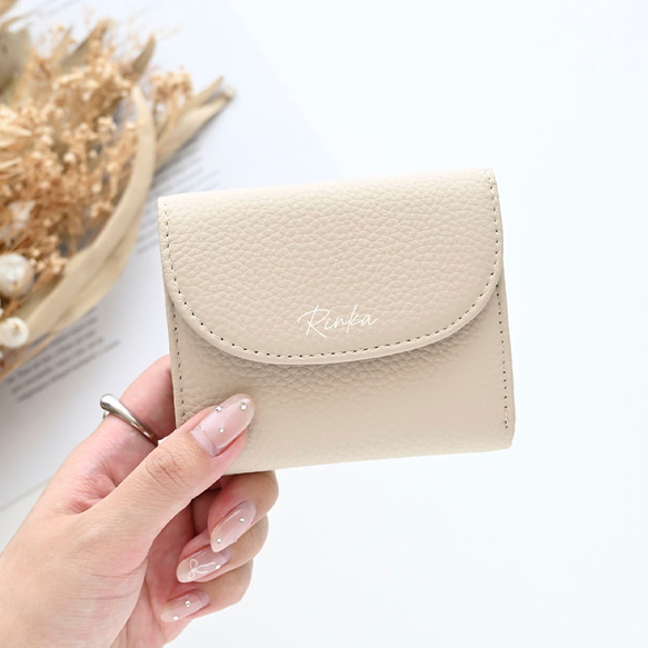 BOX型 コインケース付き ウォレット 【 本革 ニュアンス 名入れ 】 財布 スキミング防止 コンパクト HR49U 12枚目の画像