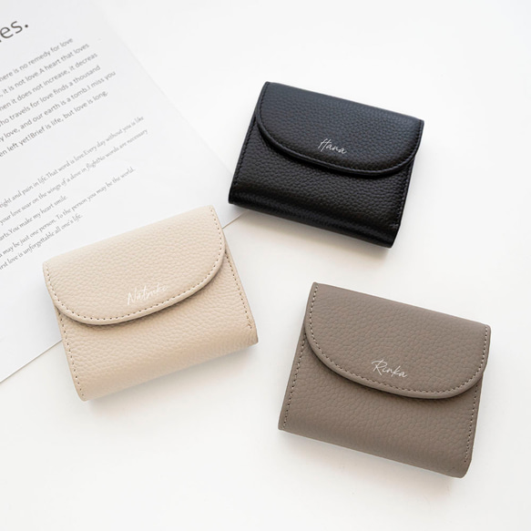 BOX型 コインケース付き ウォレット 【 本革 ニュアンス 名入れ 】 財布 スキミング防止 コンパクト HR49U 13枚目の画像